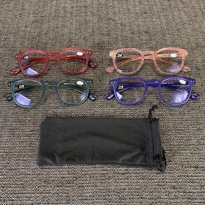 Men Women Unisex +0.75 Reading Glasses - 4 Pairs - readers - blue light lenses